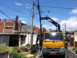 Tak Main-Main!! DPU CKPP Banyuwangi Cabut Tiang Kabel Liar Yang Tak Kantongi Izin