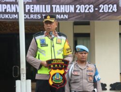 Wakapolres Tabanan Pimpin Apel Gelar Pasukan persiapan Operasi Mantap Brata Agung 2023-2024 Tahapan Kampanye