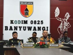 Dandim 0825/Banyuwangi Dan Forkopimda Laksanakan Vicon Bersama Aparat Pemerintah Mabes TNI AD Tahun 2024