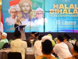 Ketua PCNU Banyuwangi H Choirul Sholeh Rasyid, saat halal bihalal di Hotel Kokoon