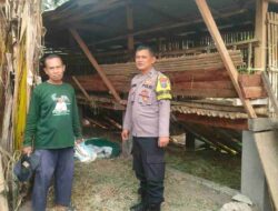 Bhabinkamtibmas Dukung Program Ketahanan Pangan dengan Pengecekan Kandang Kambing